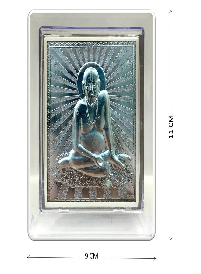 ARTSMINE 999 Silver Swami Samarth Frame | Pure Silver Sheet with Acrylic Stand|With Purity Certificate|Ideal for Pooja Room, Corporate & Diwali Gift - 1 Unit (11 × 9 CM) - Image 2