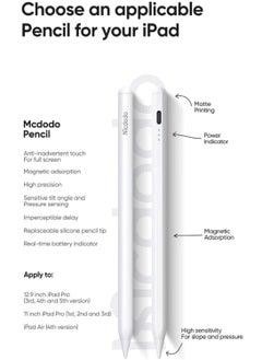 Mcdodo Mcdodo Stylus Pen With Magnetic Adsorption and Palm Rejection Design and Tilt Sensing White  - Image 2