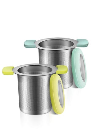 Tea Infuser with Anti-Scald Lid 18/8 Stainless Steel Tea Strainer Large Capacity Tea Filters Food-Safe Loose Tea Infuser Brewing Basket Mesh Strainer Pack of 2 - pzsku/Z3AF08421E14D9ACA5B65Z/45/_/1698663181/86699d84-7359-46c6-8003-7070f4ebdde4
