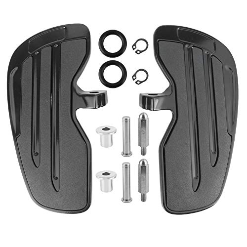 Akozon For Indian Bobber Front Floorboards Aluminum Foot Pegs Footboard for Indian/Sixty/Bobber 2015‑2021(Black) - Image 1