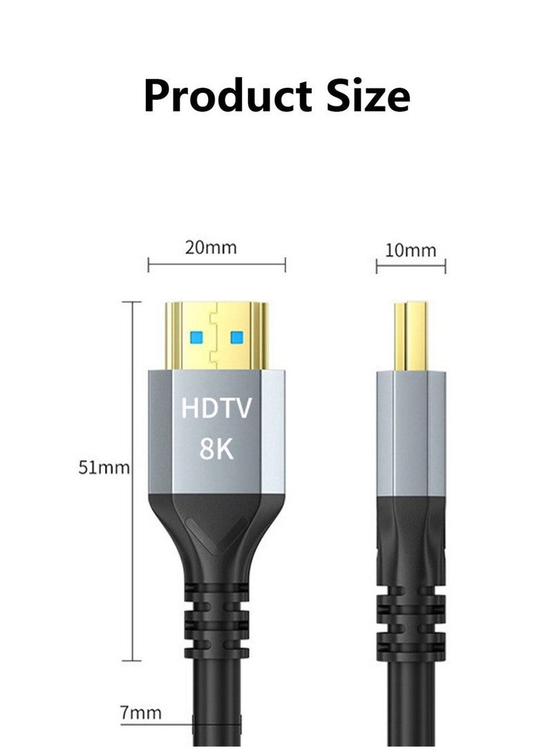 MOLEWHALE 8K HDMI 2.1 Cable - Support 8K@60Hz, 4K@144Hz, 2K@240Hz, 1080P@360Hz, 48Gbps, 3D, HDR, HDCP, eARC, Dolby - Ultra High Speed HDMI Cord for Laptop, Computer, Monitor, Projectors, TV, PS4, PS5, Xbox, Switch, HDTV - Image 2
