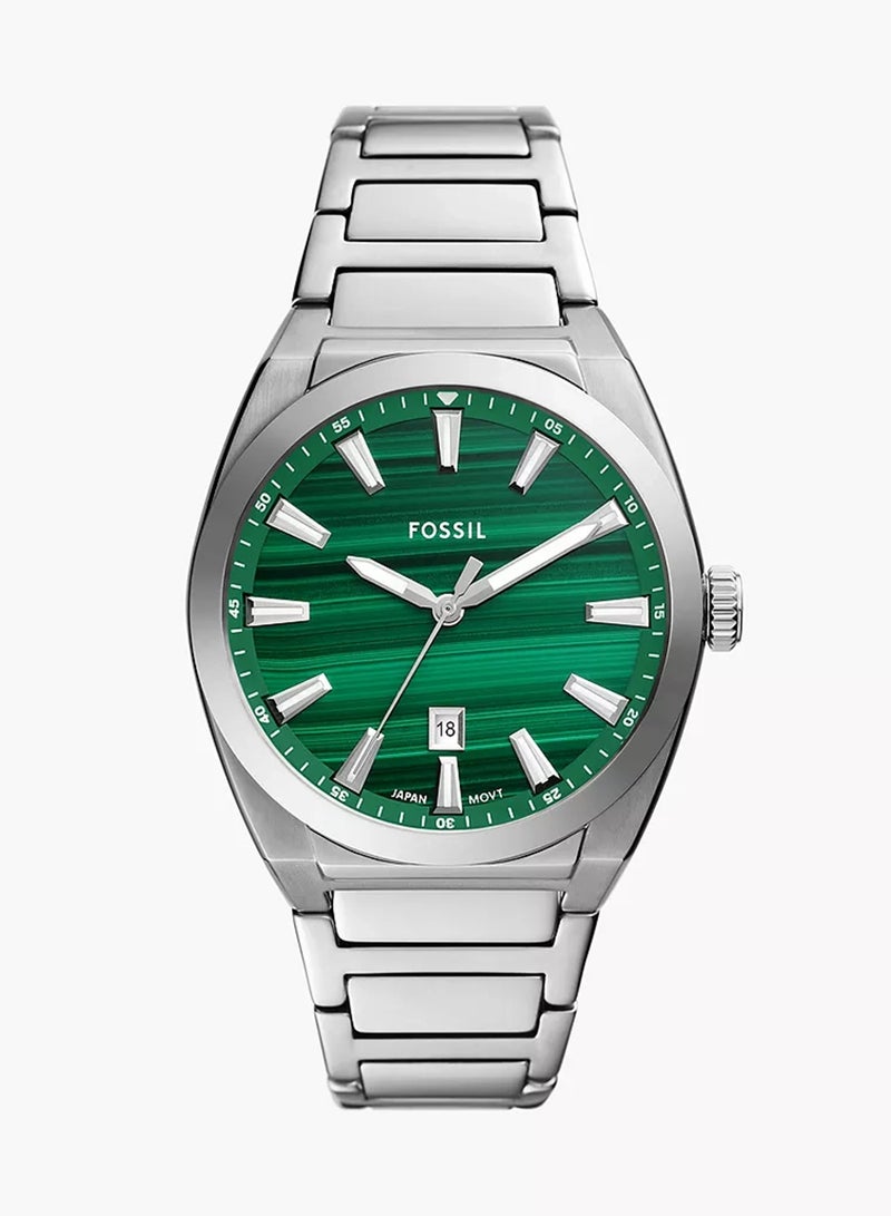FOSSIL Men Everett Three-Hand Date Stainless Steel Watch FS6056 - 42mm - Image 1