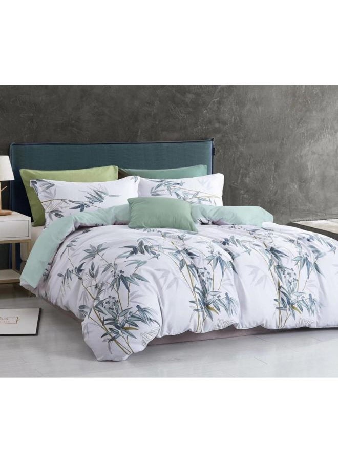 Generic 6-Piece New Style Queen Size Bedsheet and Pillow Case Set Includes 1xFitted Bedsheet 160*200+30cm, 1xDuvet Cover 180*230cm 4xPillow Cases Microfiber Multicolor 75*50cm 
