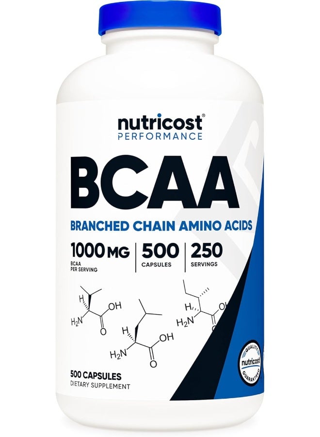 Nutricost BCAA Capsules 2:1:1 500mg 500 Caps - Image 1