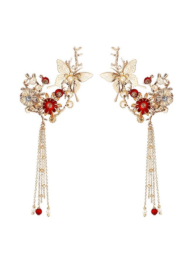 FERCAISH New Butterfly Tassel Hair Clip Classic Style Pearl Hair Clip Hair Accessories For Traditional Clothes Festive Wedding Cosplay - Image 1