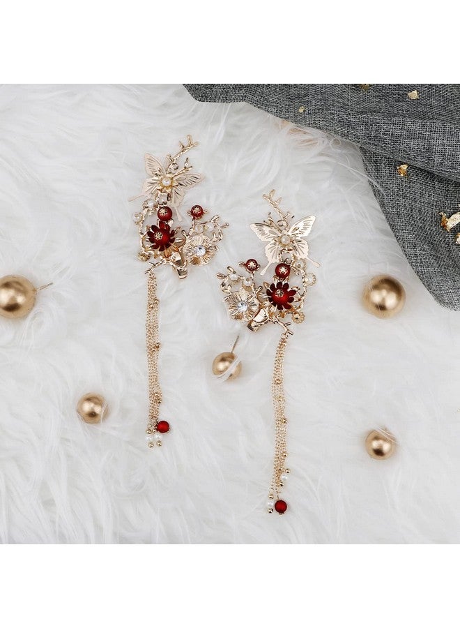 FERCAISH New Butterfly Tassel Hair Clip Classic Style Pearl Hair Clip Hair Accessories For Traditional Clothes Festive Wedding Cosplay - Image 5