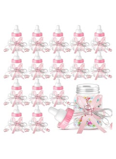 Y&D 24Pcs Baby Shower Feeding Bottle Adorable Favors Bottles for Mini Plastic Bear Candy Box with Ribbon Decoration Favours  - Image 1