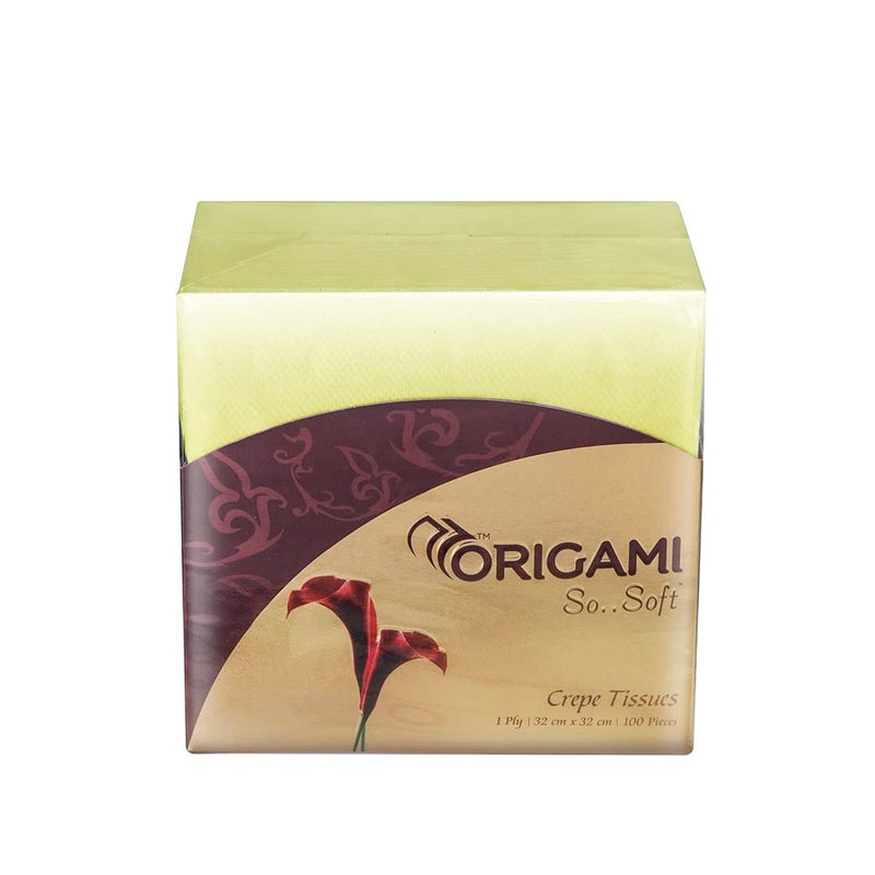 Origami 1 Ply Tissue Paper Napkins | Table Top | Plain - Pack of 6 (100 Pulls Per Roll, 600 Sheets) - Image 2