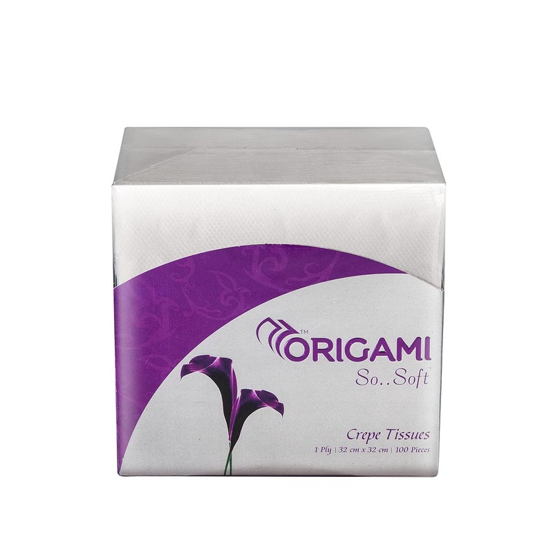 Origami 1 Ply Tissue Paper Napkins | Table Top | Plain - Pack of 6 (100 Pulls Per Roll, 600 Sheets) - Image 4
