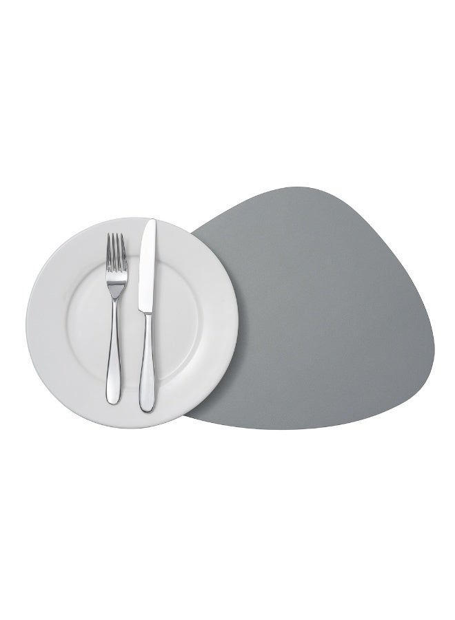 Restaurantware 16 Inch Table Placemats, 6 Egg-Shaped Vinyl Placemats - Embossed, Stain-Resistant, Gray Vinyl Placemats For Tables, Leather-Like Feel, Protects Surfaces  - Image 2