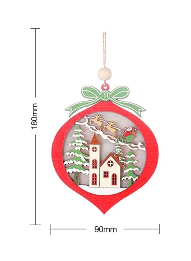 NIBEMINENT Decorative Wooden Ball Pendant With Light Red/White/Green - Image 2