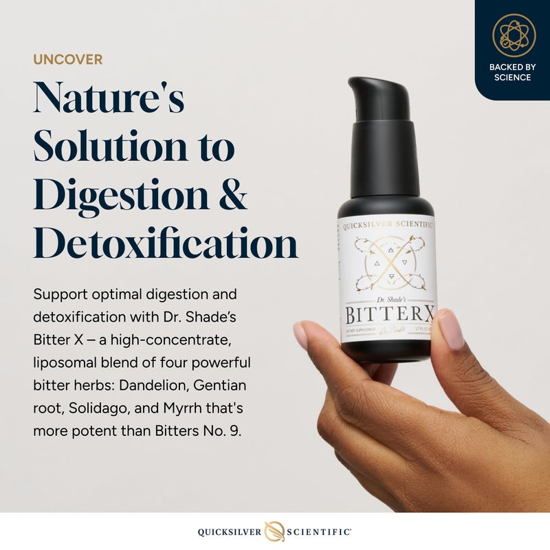 Quicksilver Scientific Dr. Shade's BitterX - Highly Concentrated Bitters for Digestion - Fast Acting Digestive Support & Liver Supplement with Dandelion Root, Gentian Root, Solidago & Myrrh (50ml) - Image 3