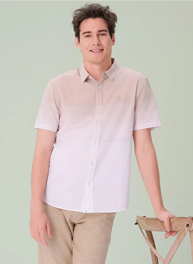 GIORDANO  Men's Slim Linen Lyocell Signature Shirt for Men | Best Price UAE