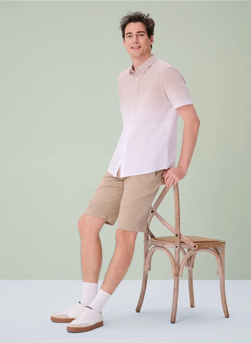 GIORDANO  Men's Slim Linen Lyocell Signature Shirt for Men | Best Price UAE