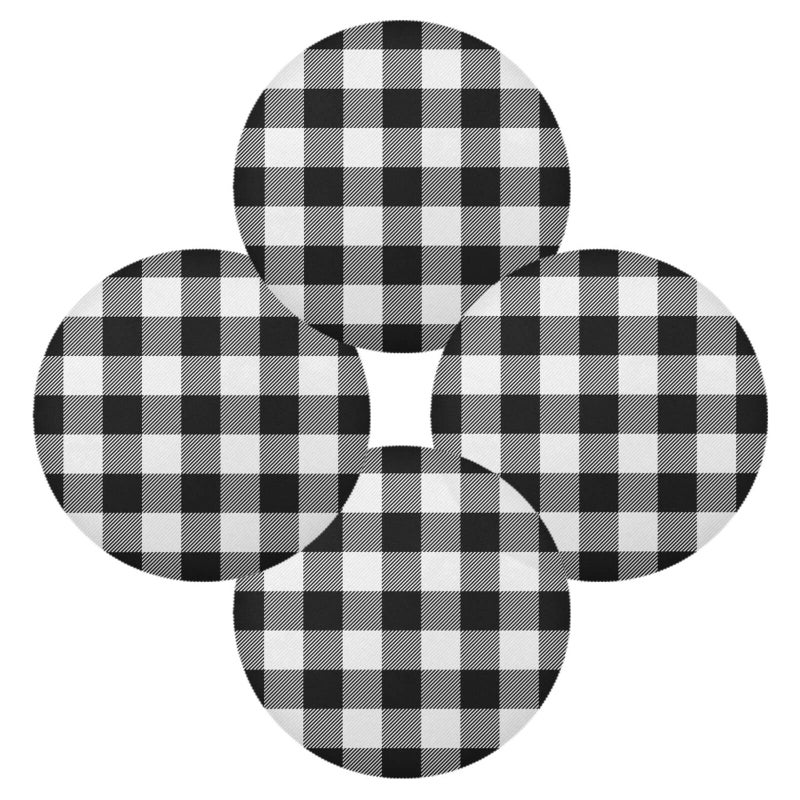 Qilmy Qilmy Buffalo Plaid Round Placemats Non-Slip Washable Polyester Table Mats Set of 4 Heat Resistant Placemats for Kitchen Dining Table Decoration  - Image 2