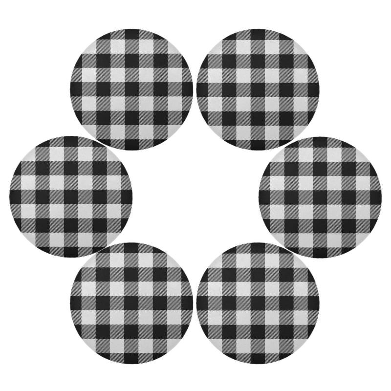 Qilmy Qilmy Buffalo Plaid Round Placemats Non-Slip Washable Polyester Table Mats Set of 4 Heat Resistant Placemats for Kitchen Dining Table Decoration  - Image 3