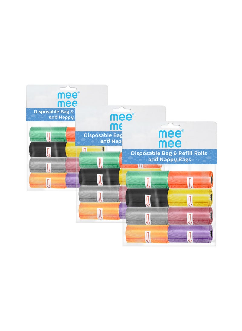 mee mee MeeMee Bag and Refill 8 Rolls Buy 2 Get 1 Free-480 Bags, Baby Nappy bag - Image 1