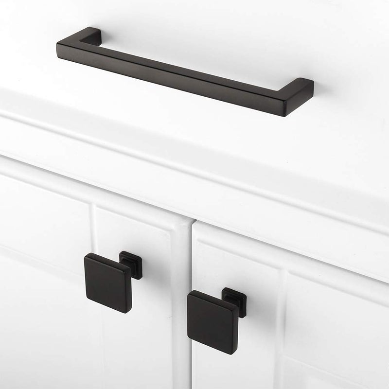 Koofizo Square Top & Base Cabinet Knob - Black Pull Handle (30Mm / 1.2 Inch) 10-Pack For Kitchen Cupboard Door Bedroom Dresser Drawer Bathroom Wardrobe Hardware - Image 5