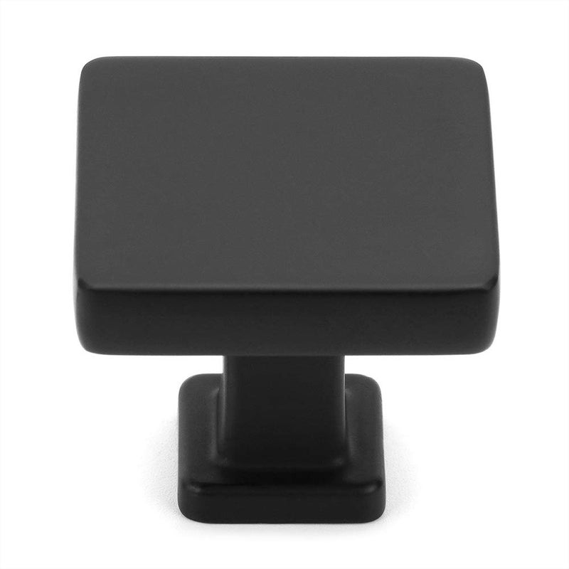 Koofizo Square Top & Base Cabinet Knob - Black Pull Handle (30Mm / 1.2 Inch) 10-Pack For Kitchen Cupboard Door Bedroom Dresser Drawer Bathroom Wardrobe Hardware - Image 1