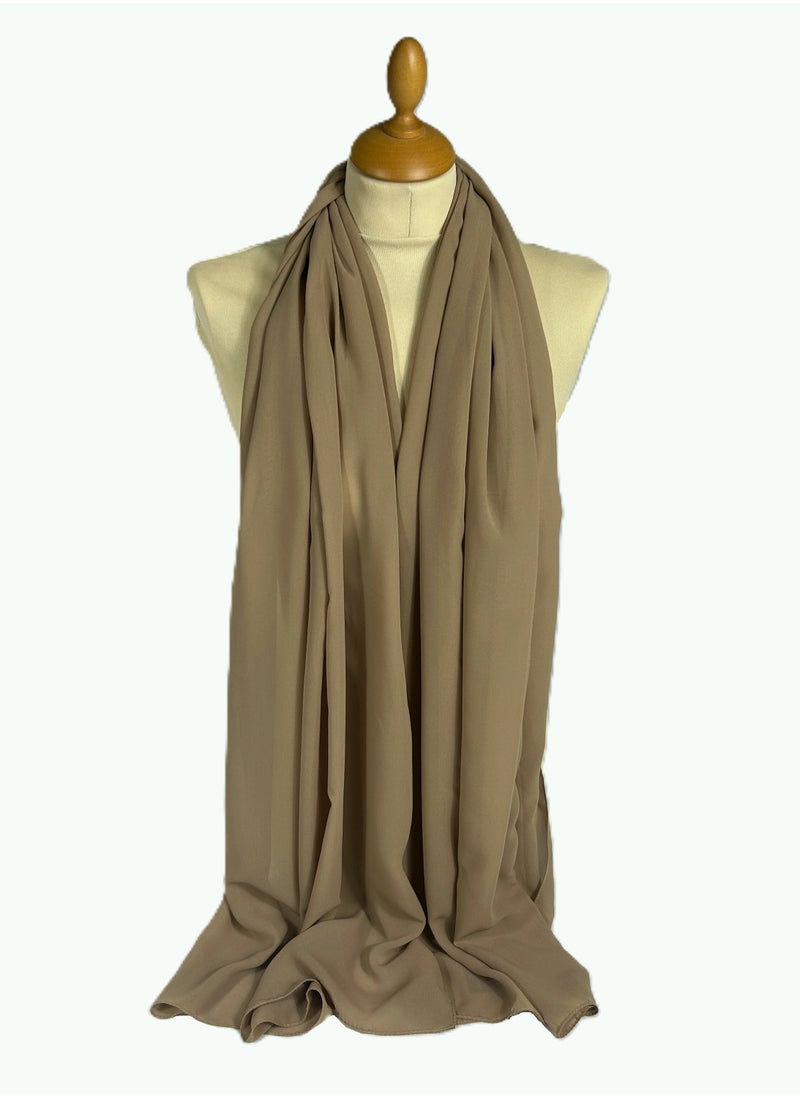Perfectory PERFECTORY Women Lightweight Solid Chiffon Hijab Shawl Soft Premium Abaya Shawl Wrap Scarves, Long Bridal Hijab Scarf- Platinum Grey  - Image 1