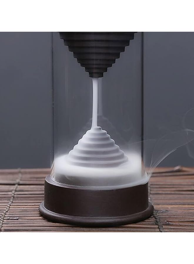 erorex Hourglass Backflow Incense Burner Waterfall Incense Holder With 20 Incense Cones And Windproof Acrylic Hood Smoke Fountain For Home And Office Decor Eliminate Odors And Purify Air - Image 3