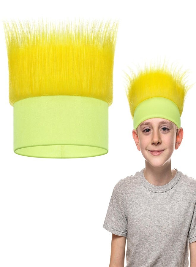 Luinabio Hairy Headband Fun Wig Crazy Hair Day Accessories Funny Hats Halloween Costumes Outfit Party Favor(Yellow,Simple) - Image 1