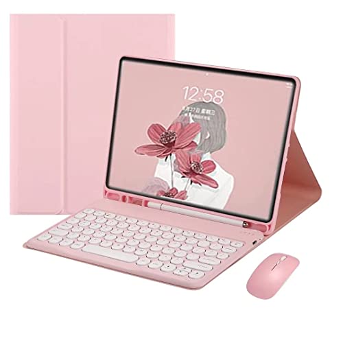 AnMengXinLing Keyboard Case for Galaxy Tab S10 Plus/S9 FE Plus/S9 Plus (12.4inch), Galaxy Tab Case with Keyboard and Mouse Combo, Detachable Magnetic Keyboard Case with S Pen Holder (Pink) - Image 1