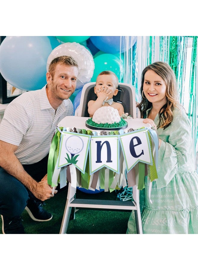 Agkvw Golf 1st Birthday High Chair Banner - Hole In One Cake Smash Decorations, Boy First Birthday, Golf Party One Banner - Image 2