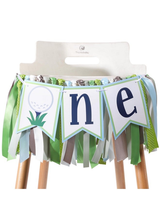 Agkvw Golf 1st Birthday High Chair Banner - Hole In One Cake Smash Decorations, Boy First Birthday, Golf Party One Banner - Image 1