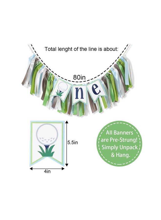 Agkvw Golf 1st Birthday High Chair Banner - Hole In One Cake Smash Decorations, Boy First Birthday, Golf Party One Banner - Image 4