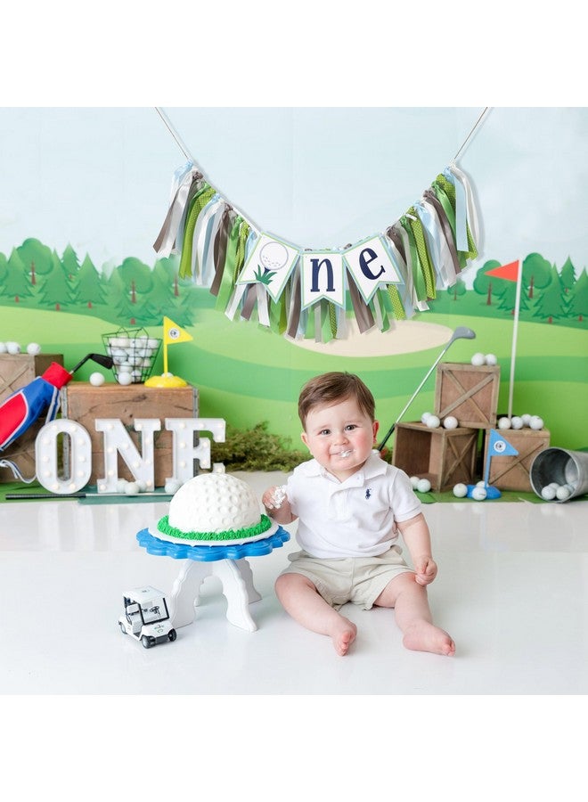 Agkvw Golf 1st Birthday High Chair Banner - Hole In One Cake Smash Decorations, Boy First Birthday, Golf Party One Banner - Image 3