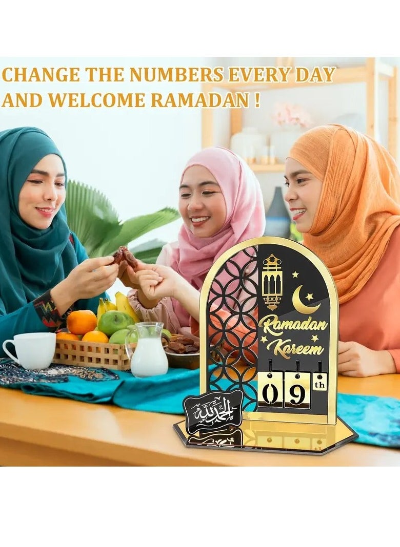 Home Care - 2023 Acrylic Ramadan Advent Calendar - 30 Day Countdown to Eid, DIY Party Decoration, Freestanding Design, Ramadhan, 2025 18X22 cm - Image 1