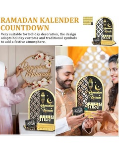 Home Care 2023 Acrylic Ramadan Advent Calendar - 30 Day Countdown to Eid, DIY Party Decoration, Freestanding Design, Ramadhan, 2025 18X22 cm  - Image 2
