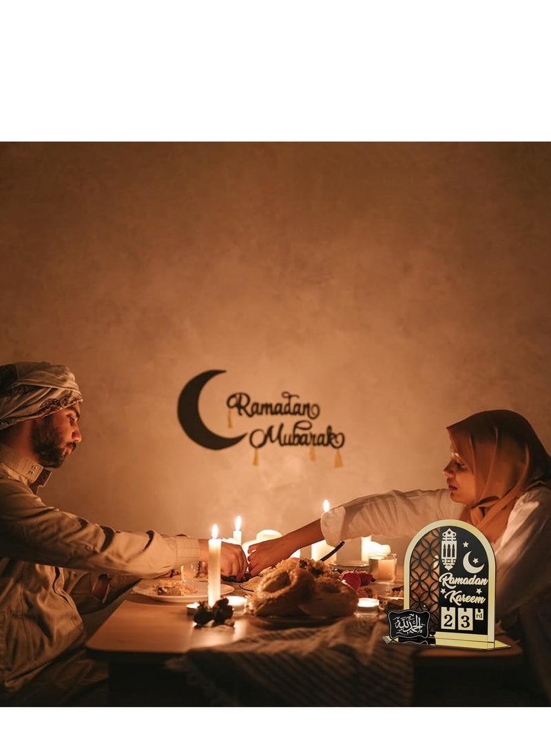 Home Care - 2023 Acrylic Ramadan Advent Calendar - 30 Day Countdown to Eid, DIY Party Decoration, Freestanding Design, Ramadhan, 2025 18X22 cm - Image 1