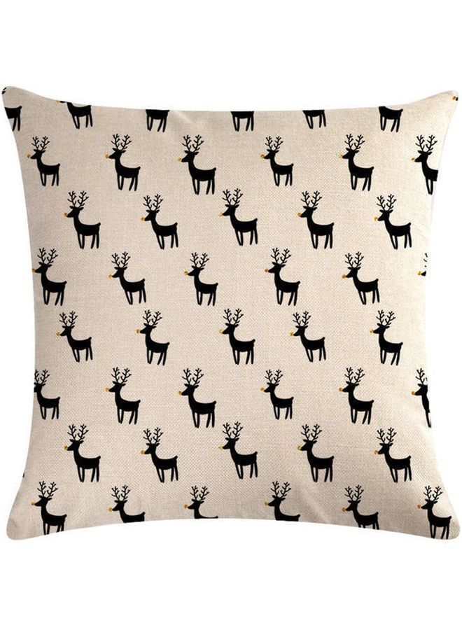 NIBEMINENT Reindeer Cotton Cushion Cover Multicolour