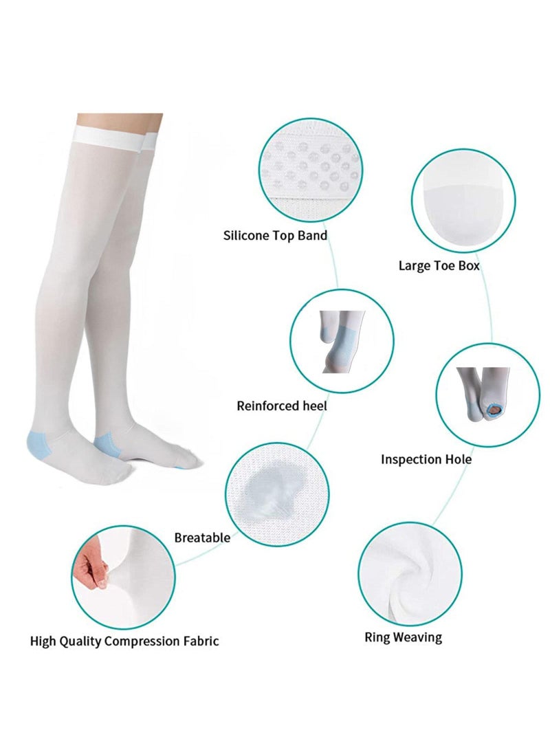 Sweet seven Thigh High Compression Stockings 15-20 mmHg - 1 Pair Anti Embolism Ted Hose Compression Socks for Women and Men with Inspect Toe Hole - Image 5