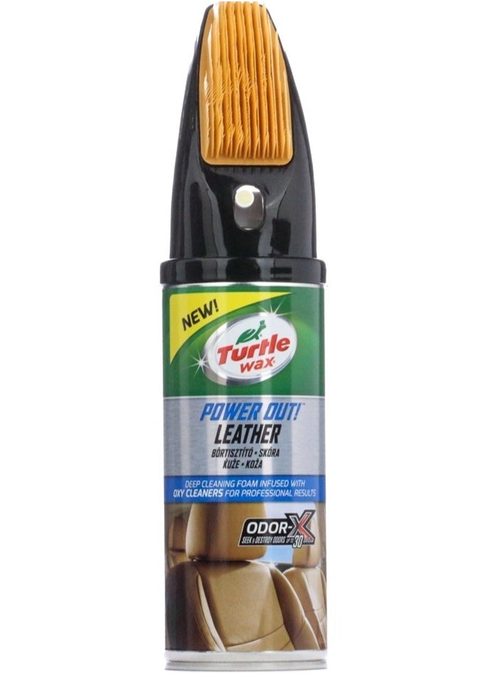 TurtleWax Leather Cleaner & Conditioner with Built-in Brush – Deep Cleaning, Conditioning & Odor Removal – 400ml – Made in USA  - Image 1