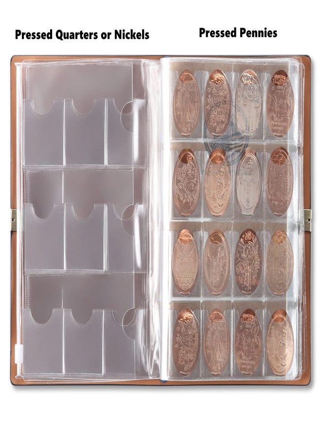 MUDOR Pressed Penny Collecting Book with Archival Diary, Souvenir Penny Book Holds 203 Coins, Pressed Penny Holder Fits Elongated Stretched Pennies,Quarters or Nickels - Image 3