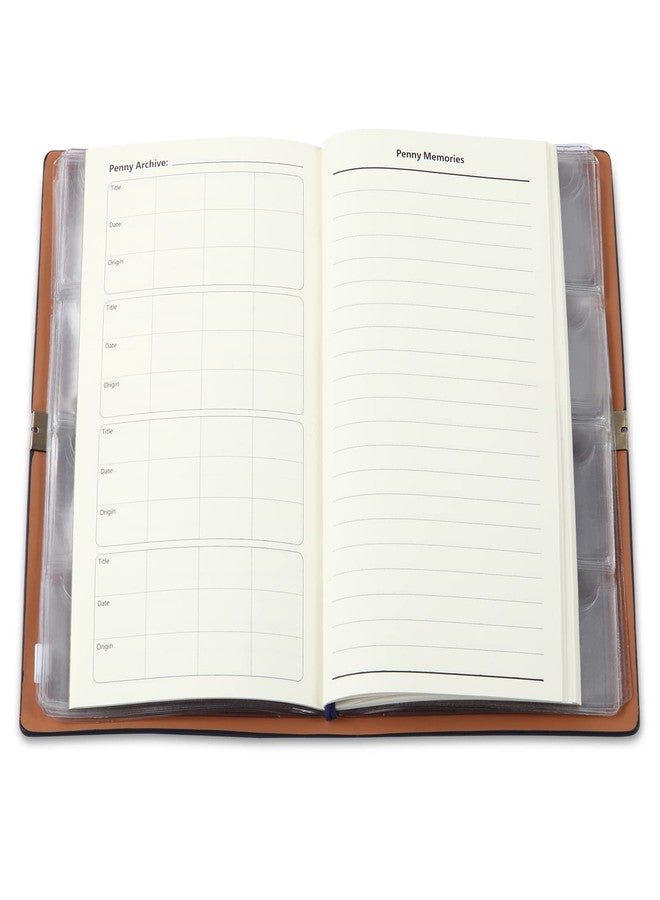 MUDOR Pressed Penny Collecting Book with Archival Diary, Souvenir Penny Book Holds 203 Coins, Pressed Penny Holder Fits Elongated Stretched Pennies,Quarters or Nickels - Image 2