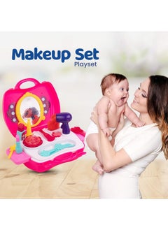 Bumtum BUMTUM Makeup Kit for Kids Girls, Kids Makeup Kit for Girls Real Set, Baby Makeup Kit for Kids Girls, Doll Makeup Set, Pretend Play Beauty Toy Set, Mirror & Hair Styling Cosmetics Accessories (Pink)  - Image 2