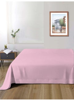 Rest Flat Bedsheet 240X260Cm Plush Pink Breathable Machine Washbale Bedsheet Extra Soft Easy Fit Highly Breathable Bedding & Linen Cover  - Image 1
