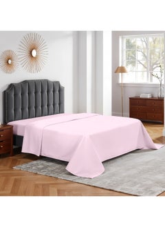 Rest Flat Bedsheet 240X260Cm Plush Pink Breathable Machine Washbale Bedsheet Extra Soft Easy Fit Highly Breathable Bedding & Linen Cover  - Image 3