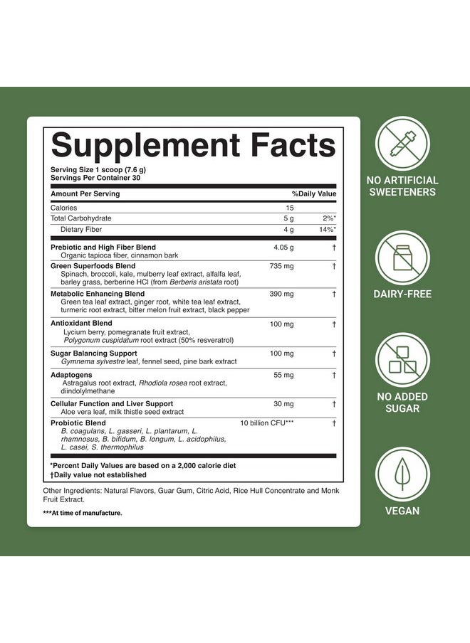 ACTIVATEDYOU - Morning Complete Daily Wellness Drink Powder With 10 Billion Cfus Prebiotics Probiotics And Green Superfoods 30 Servings Apple Cinnamon Flavor - Image 1