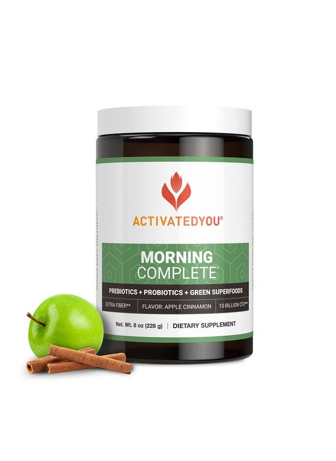 ACTIVATEDYOU - Morning Complete Daily Wellness Drink Powder With 10 Billion Cfus Prebiotics Probiotics And Green Superfoods 30 Servings Apple Cinnamon Flavor - Image 1