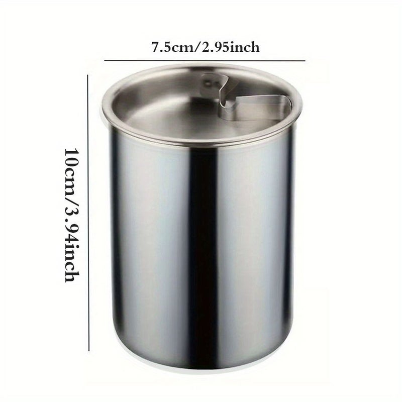 Stainless Steel Ashtray with Cover Windproof Large Outdoor Indoor Use S Style Anti-Fly Ash Net for Home Office Gift - Image 1