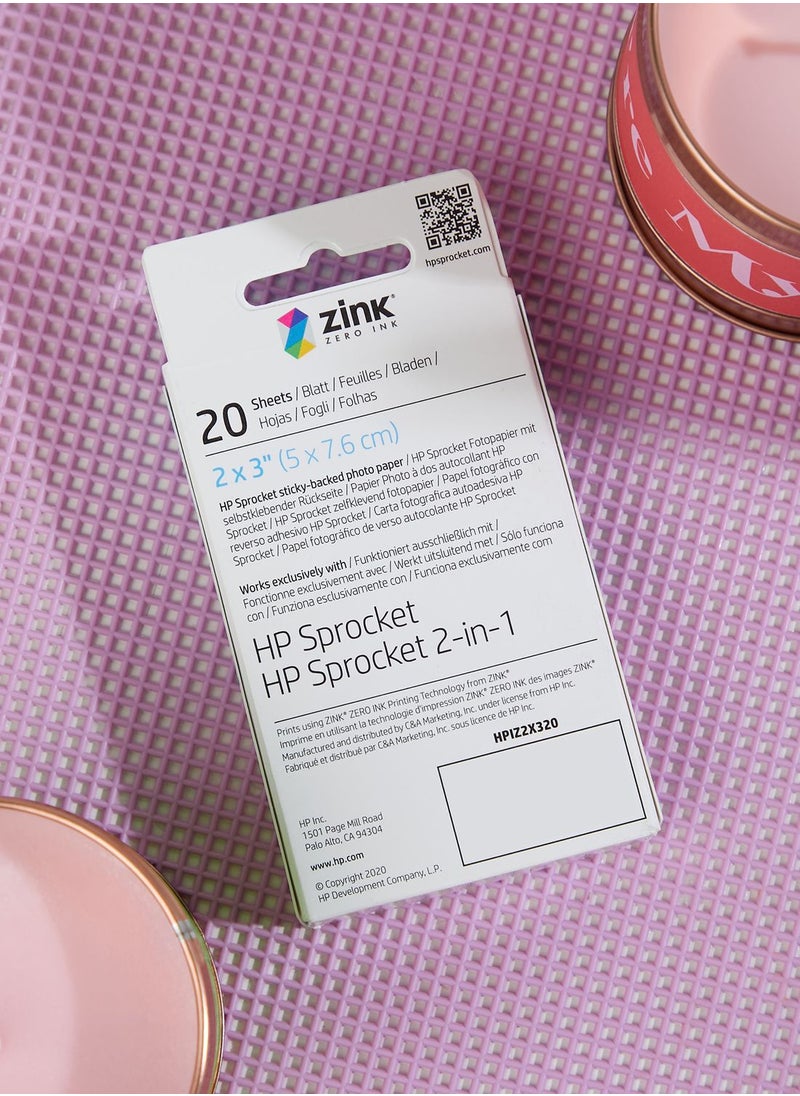 Hp Sprocket 2X3 Premium Zink Sticky-Back Photo Paper - pzsku/Z3AF194B820C0E3D3A200Z/45/_/1698935941/0ba297f6-40fb-4a72-870e-6cc64736bcaa