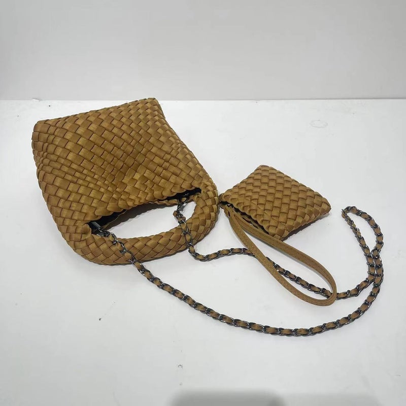 Nylon Cloth Woven Bag Diving Material Bag Large Capacity Portable Vegetable Basket Bag Chain Crossbody Bag - Image 5
