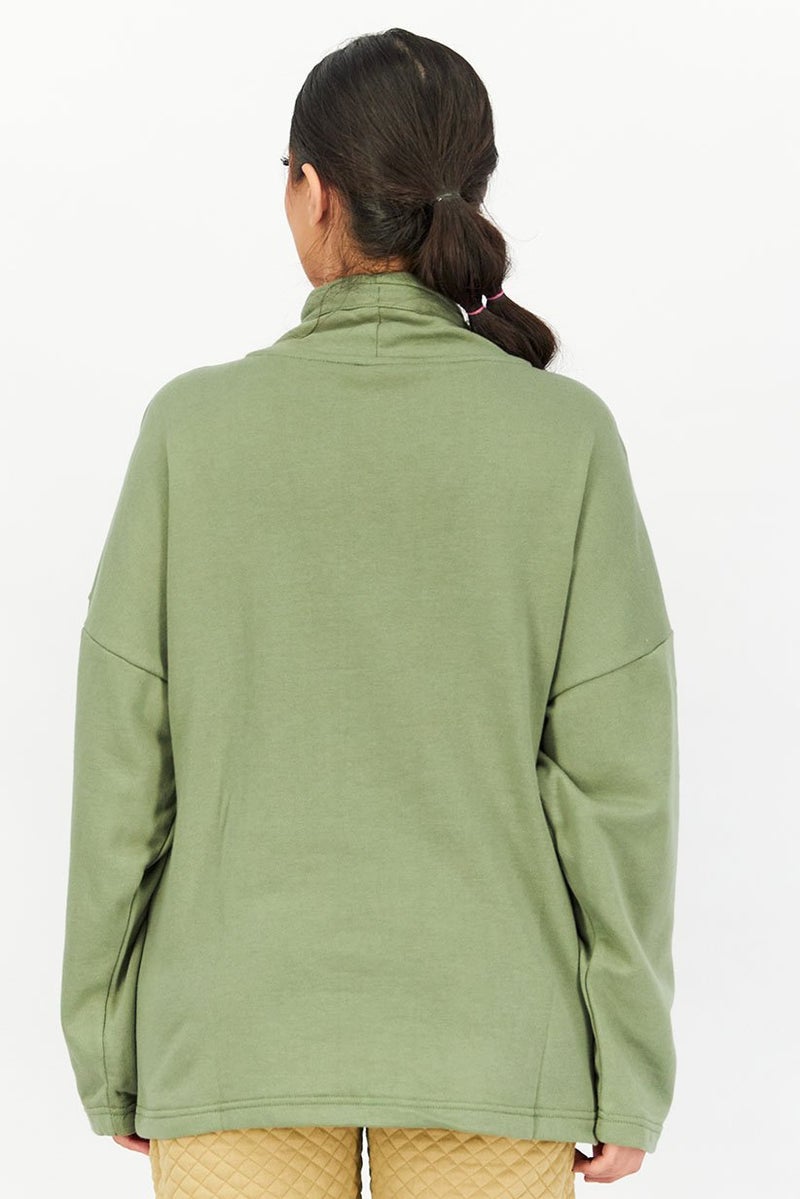 XOXO Women Plain Long Sleeves Sweatershirt, Olive - Image 3