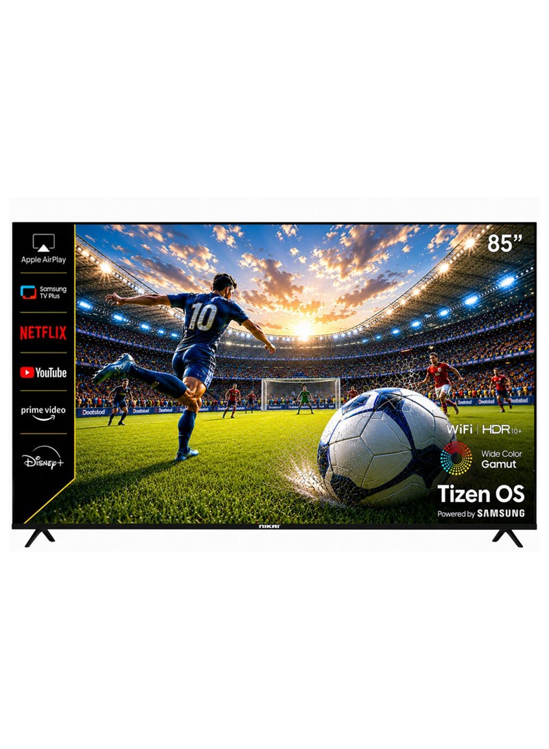 نيكاي 85 بوصة 4K UHD سمارت تي في | نظام Tizen (مدعوم من سامسونج) | تلفزيون LED فائق الوضوح | HDR10 | تحكم صوتي | واي فاي مدمج | بلوتوث 2.1 + EDR | 3 HDMI 2 USB | دقة 3840x2160 - 85QTZN4KSLED - Image 1