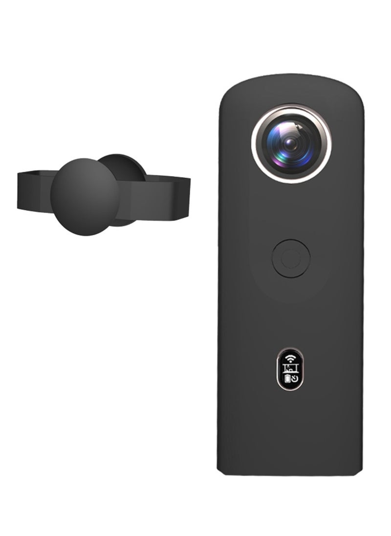 Silicone Protective Case with Lens Cover for Ricoh Theta SC2 360 Panoramic Camera (Black)